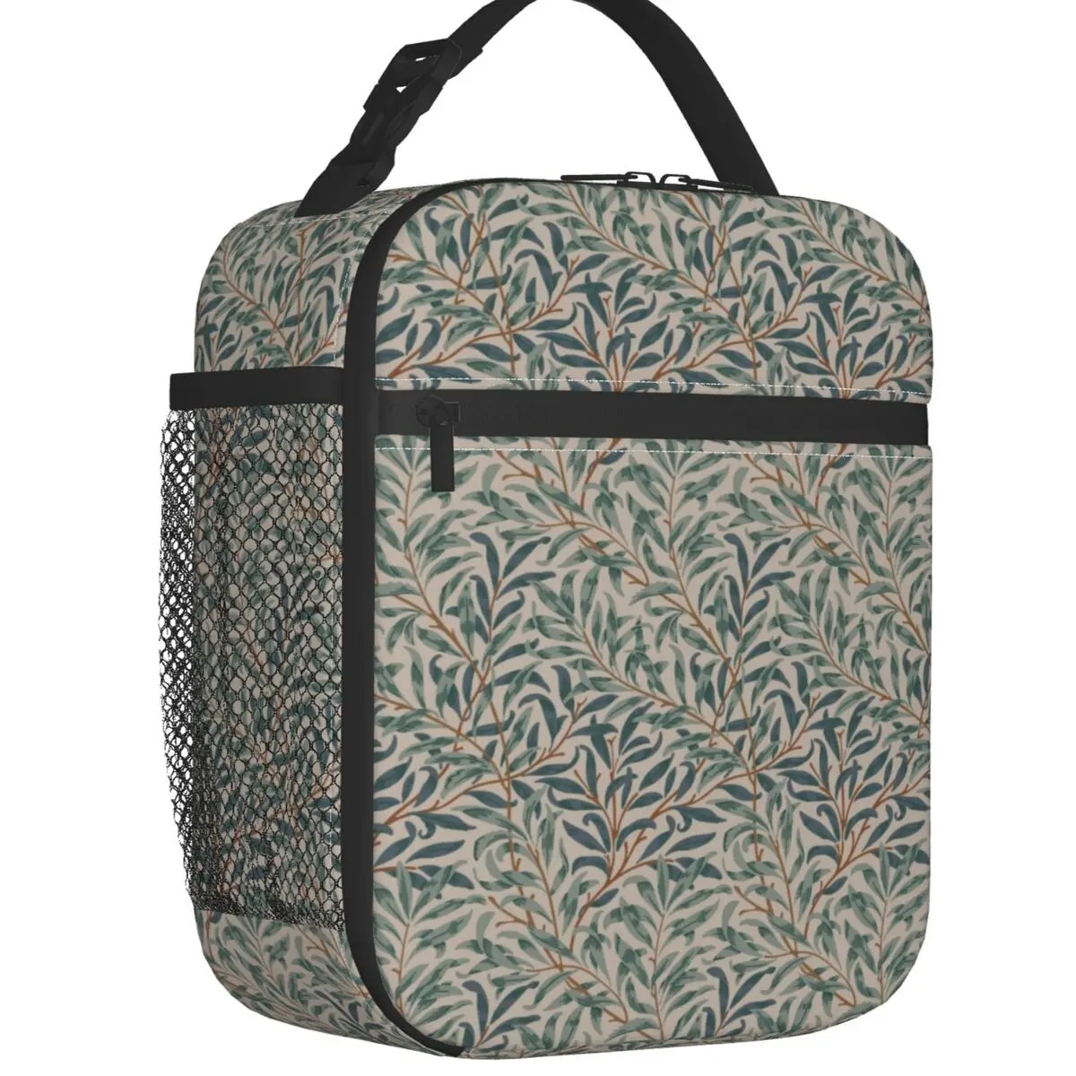 William Morris Vintage Willow Bough Portable Lunch Box Floral Textile Pattern Cooler Thermal Food Insulated Lunch Bag Work