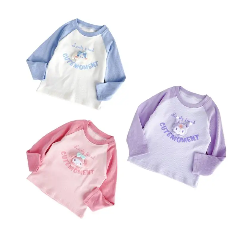 

Милые детские топы из аниме Sanrio Kuromi Cinnamoroll My Melody, аксессуары для 3D кукол, осенняя рубашка с длинными рукавами