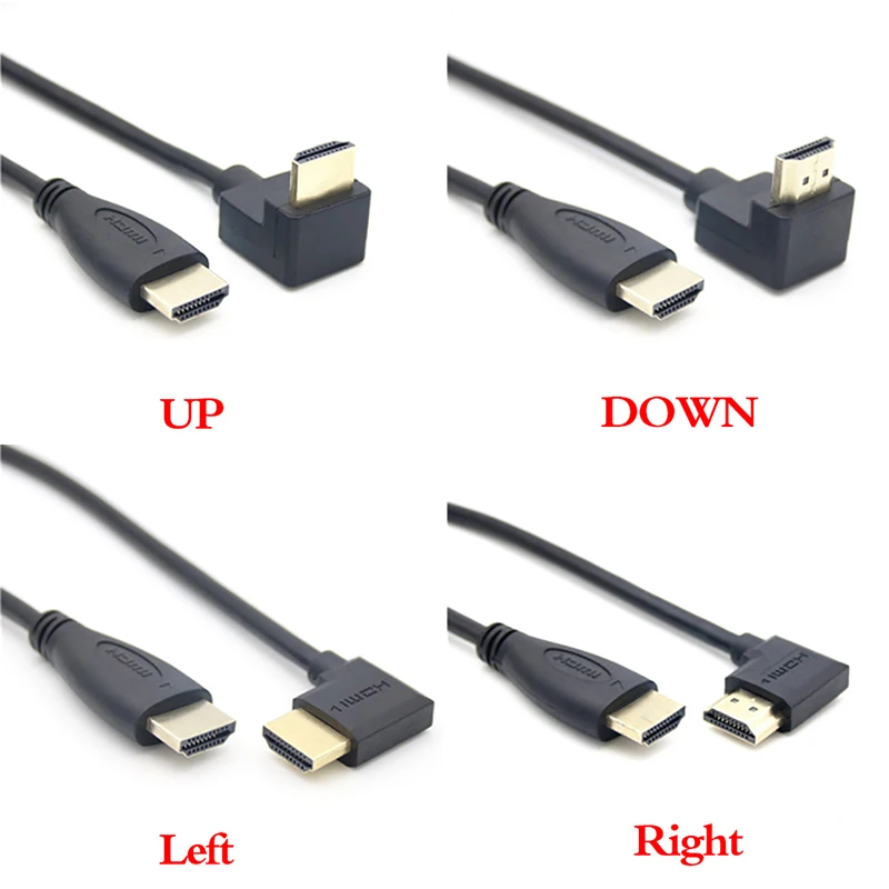 1PC HDMI HD Cable UP/Left/Right Angle Micro HDMI Cable High Speed 4K HDMI 2.0 Cable 90 Degree Angled Extension Cable For PS4 TV