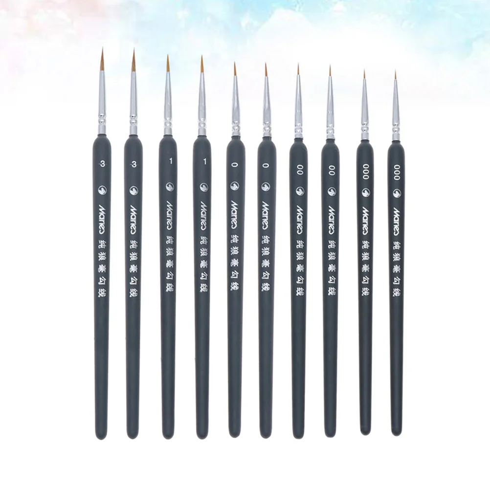 

10pcs Fine Detail Brushes Set Miniature Brushes Oil Brushes for Students Artists Watercolor Drawing Gouache
