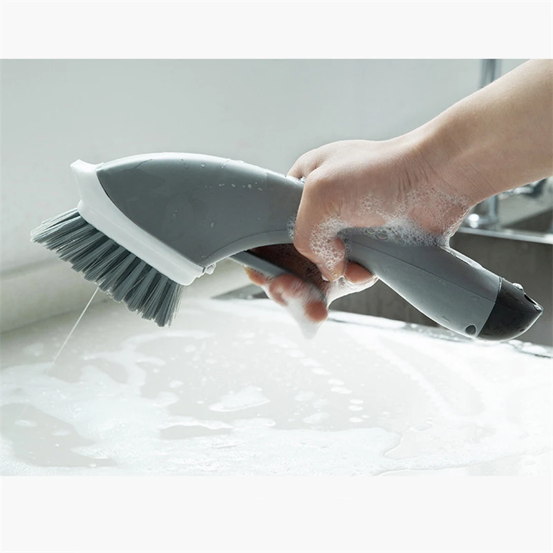 

Multifunction Kitchen Bathroom Cleaning Brushes Long Handle Dishwashing Brush Automatic Liquid Dispenser Kitchen Tools