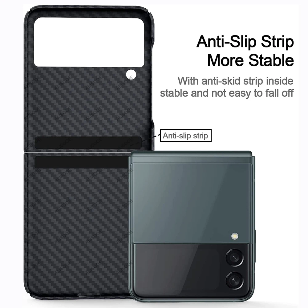 Real Carbon Fiber Case For Samsung Galaxy Z Flip 4 3 5G Case Ultra Thin Aramid Fiber Cover Capa for Samsung Z Flip3 Flip4 Fundas