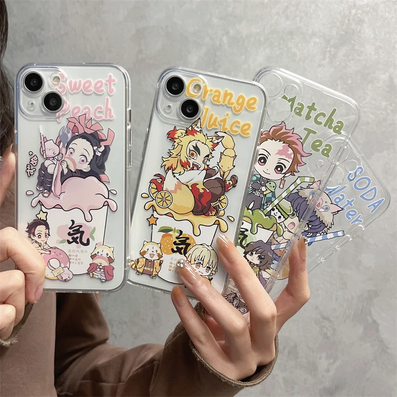 

Kamado Nezuko Kimetsu No Yaiba Demon Slayer Phone Case for IPhone 13 12 11 14 Pro Mini 7 8 Plus X XS Max XR SE2 Cute Anime Cover