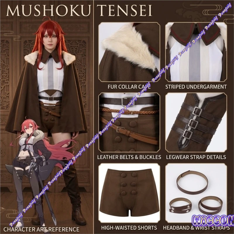 Фото Костюм для косплея Алисы из аниме Mushoku Tensei: Безработный ренессанс, полный комплект с соответствующими аксессуарами для ролевых игр №2