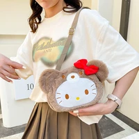 22cm sanrio hello kitty handbag kawaii plushie accessories cute shoulder bag for girls