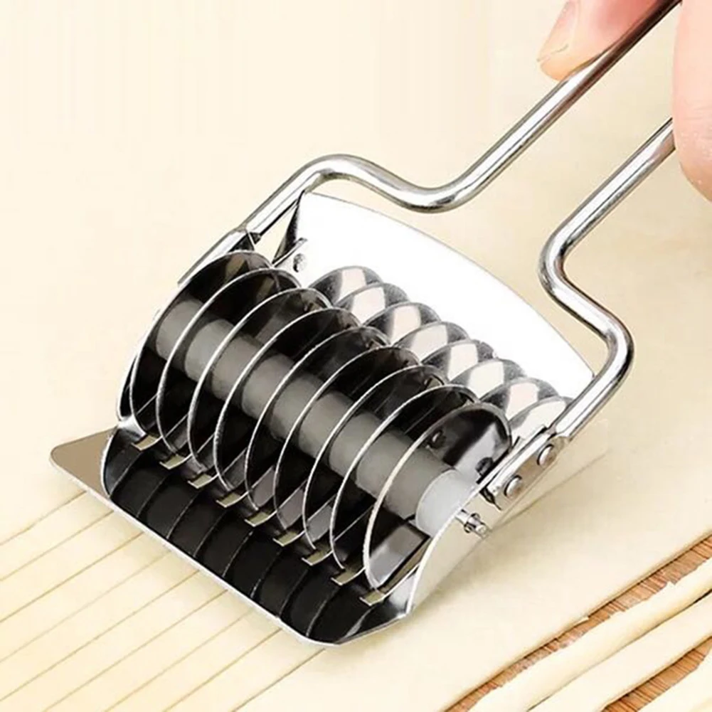 

Noodle Lattice Roller Dough Cutter Pasta Spaghetti Maker Noodles Cut Knife Kitchen Baking Cooking Tool Stainless Steel 2022