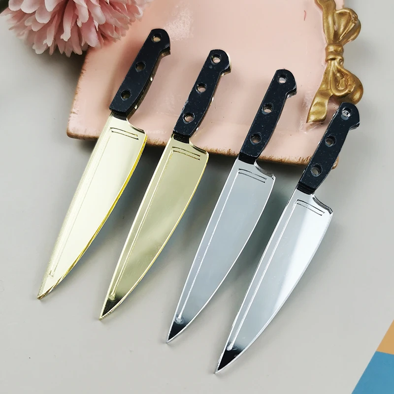 

JeQue 10pcs/Pack Double Sided Long Dagger Knife Acrylic Charms Cool Small Pendant For Earring Bracelet Keychain DIY Jewelry Make