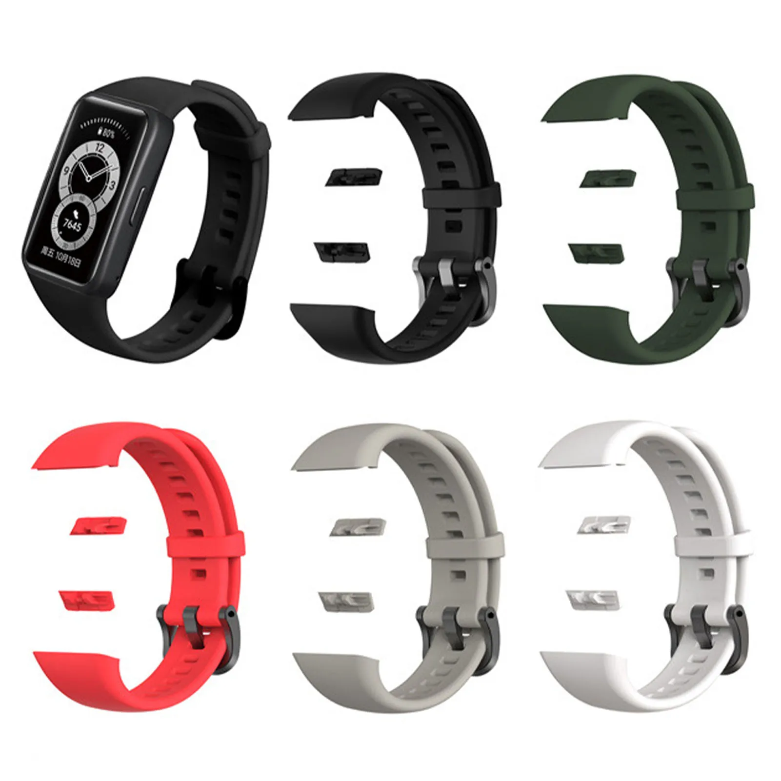 

Silicone Watch Strap For Honor Band 6 Wristbands Accessories Replacement Sport Strap For Huawei Honor Band 6 Adjustable