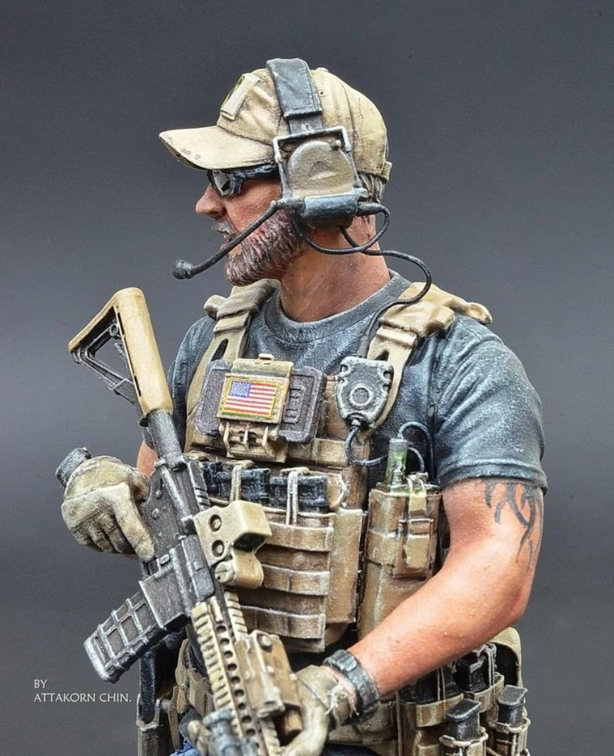 Масштаб 1/16 литье под давлением строительный комплект модель солдата из смолы