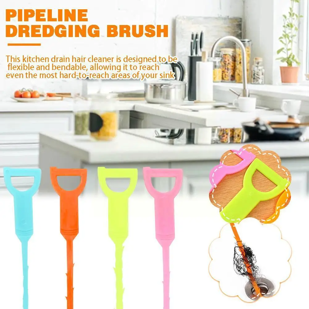 

Pipe Dredging Brush Bathroom Hair Sewer Sink Cleaning Clog Drain Hole Brush Flexible Cleaner Plug Cleaner Tool Remover T4y3