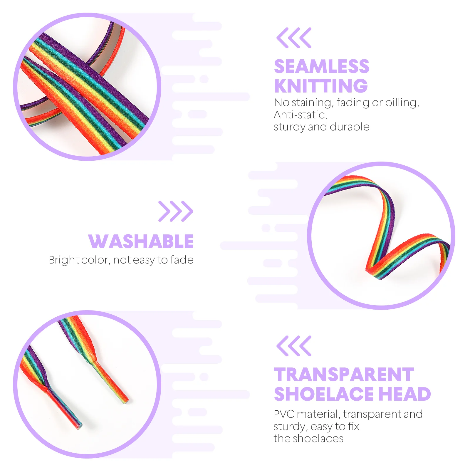 Rainbow Gradient Laces Flat Boot Laces Shoe Accessories Printing Sneakers Shoelaces Replacement Boot Laces Running Shoelaces