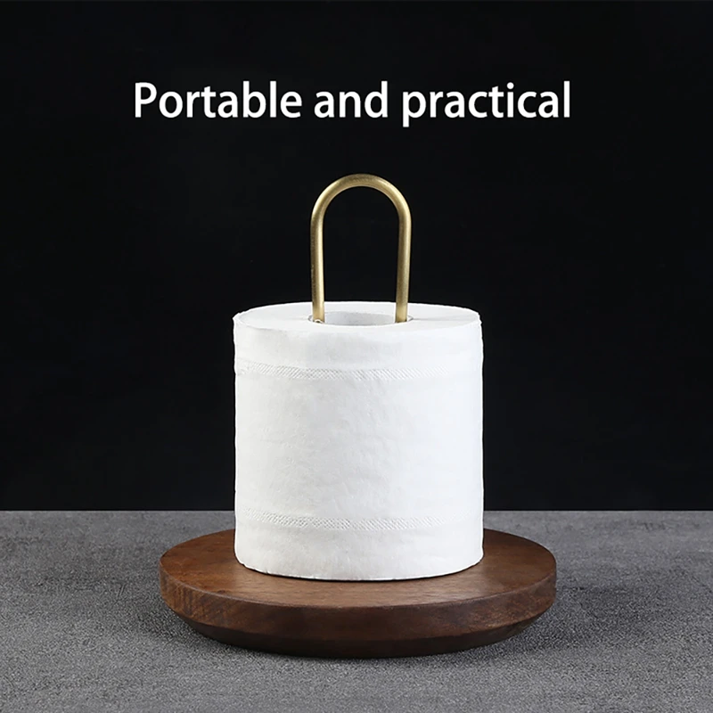 

1 Pcs Modern Farmhouse Paper Towel Holders For Kitchen, Vintage Wire And Wood Countertop Paper Towel Holder