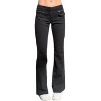 women jeans summer fashion solid loose denim straight leg pants women casual button mid waist zipper pocket stitching jeans