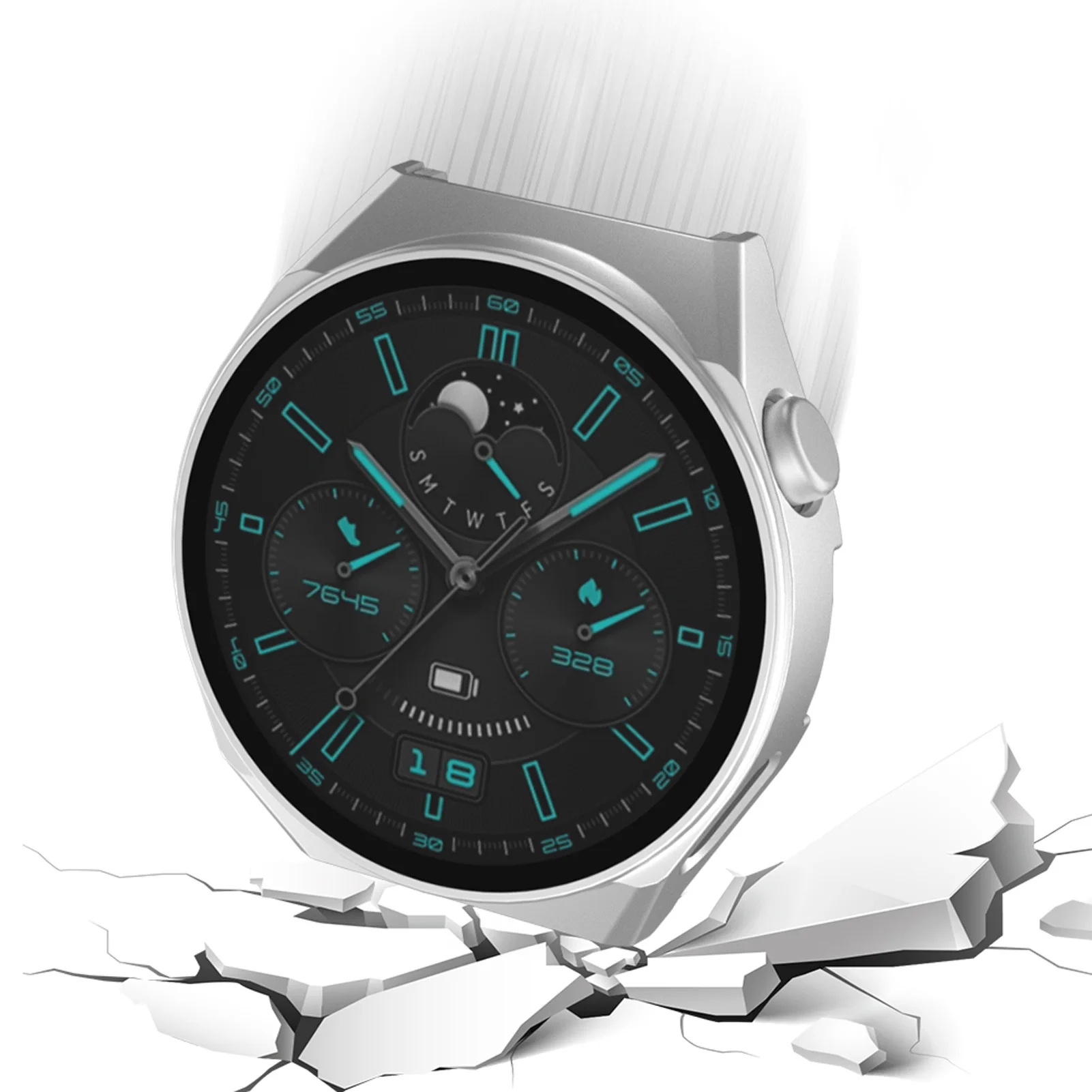 

Защитный чехол для Huawei Watch GT 3 Pro 46 мм, ударопрочный полноэкранный интегрированный защитный экран из закаленного стекла, корпус из поликарбон...