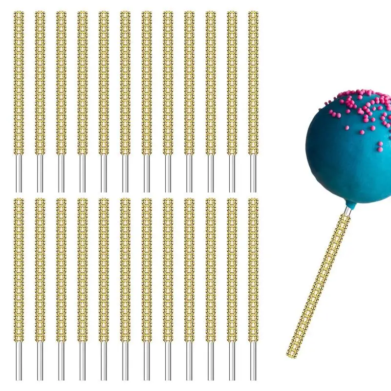 

Acrylic Candy Apples Sticks Christmas Caramel Apples Acrylic Pointed Skewers With Rhinestones Diamond Mesh Wrap 24pcs Caramel