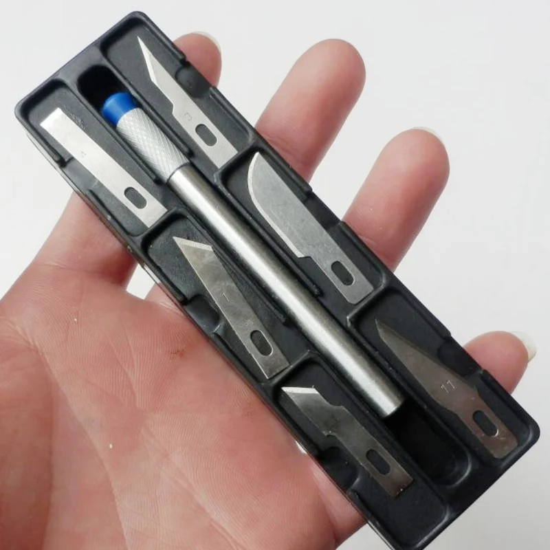 

Нескользящий металлический нож для скальпеля инструментов Резак гравировальные ремесленные ножи + 6 шт. лезвия мобильный телефон PCB DIY ремон...