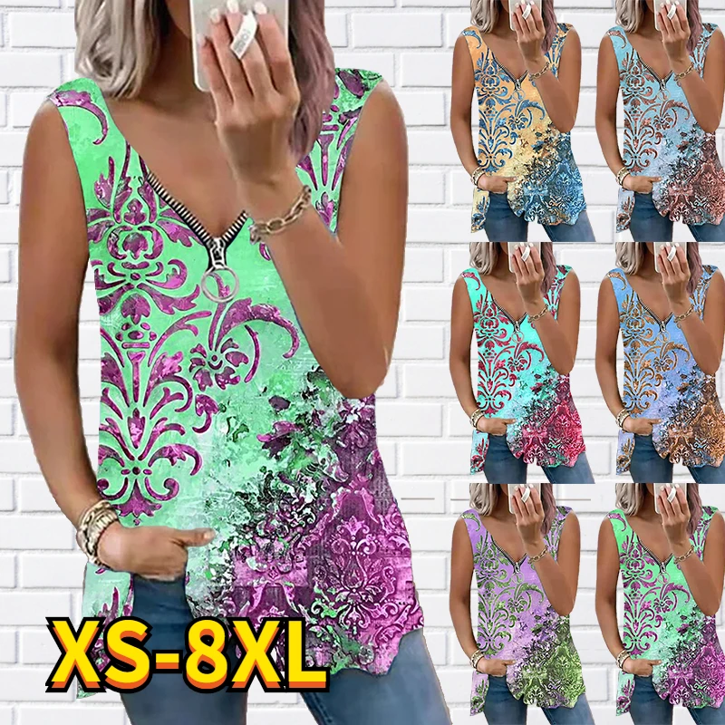 

Женские летние майки на молнии без рукавов с V-образным вырезом