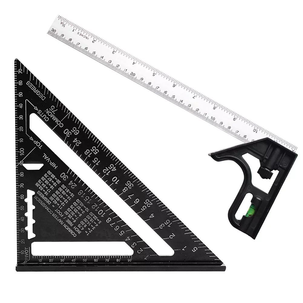 

Triangle Rule 90 Degree Thickening Angle Rule Aluminum Alloy Carpenter Measurement Square Protractor Ruler Layout Tool