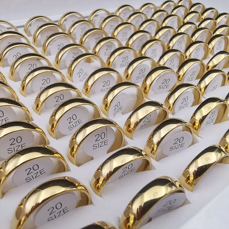 

100 шт., оптовая продажа, партия 6 мм, кольца из нержавеющей стали черного/синего/серебряного цвета на костяшки, минималистичные золотые кольц...