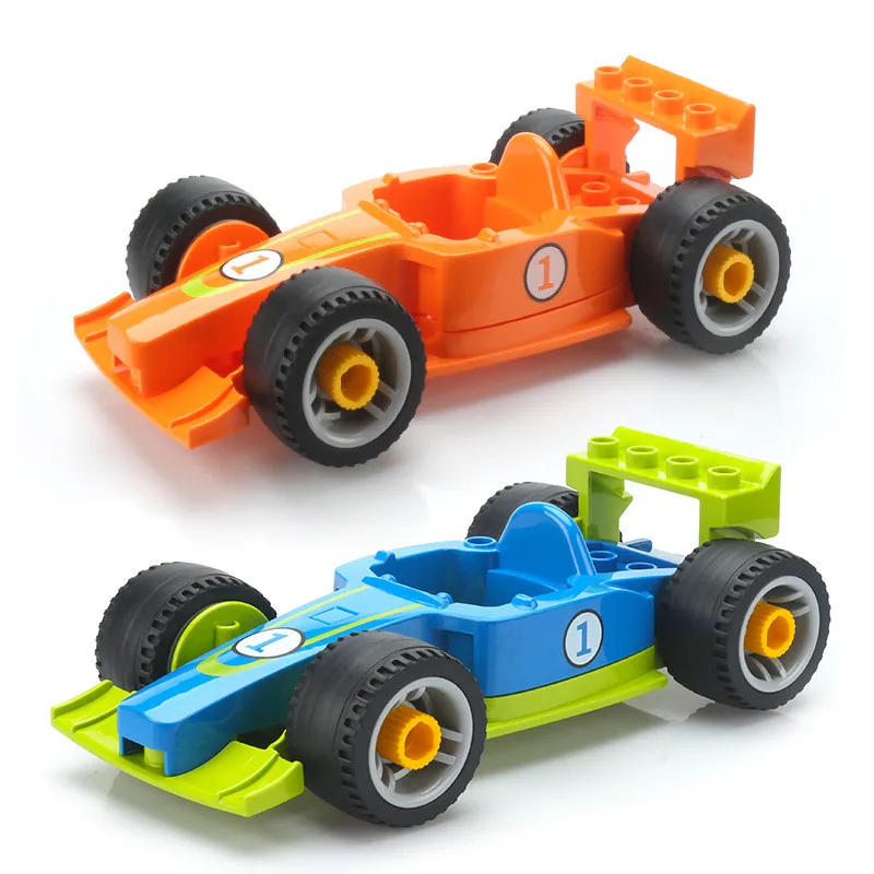 

Big Size Racing Car Building Block Compatible with 45002 Orange/blue Color Sports Car with Screwdriver Toys for Boys Kids Gift