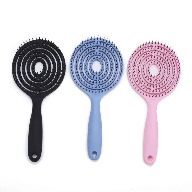 

JounhTyiy Lollipop Detangling Hair Brush Hairdressing Nylon Bristles Tangle Hairbrush for Women Men Wavy Natural Thin Thick Hair
