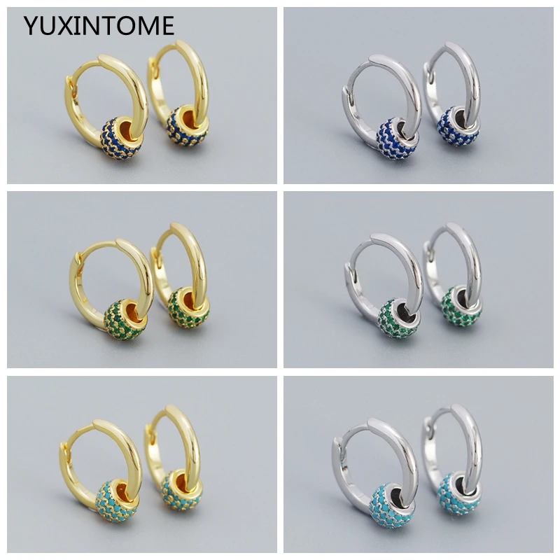 

Micro Pave Crystal Earrings 925 Silver Needle Transfer Ball Hoop Earrings for Women Two Wear Methods Earrings Fashion Jewelry