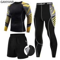 ganyanr tracksuit men jogging suit sport clothes gym sportswear mma rashguard workout fitness training wear running set crossfit