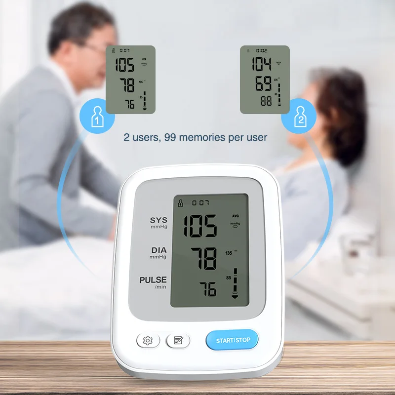 

Household Arm Band Type Sphygmomanometer Portable Blood Pressure Monitor LCD Display Tonometer Accurate Measurement Manometer