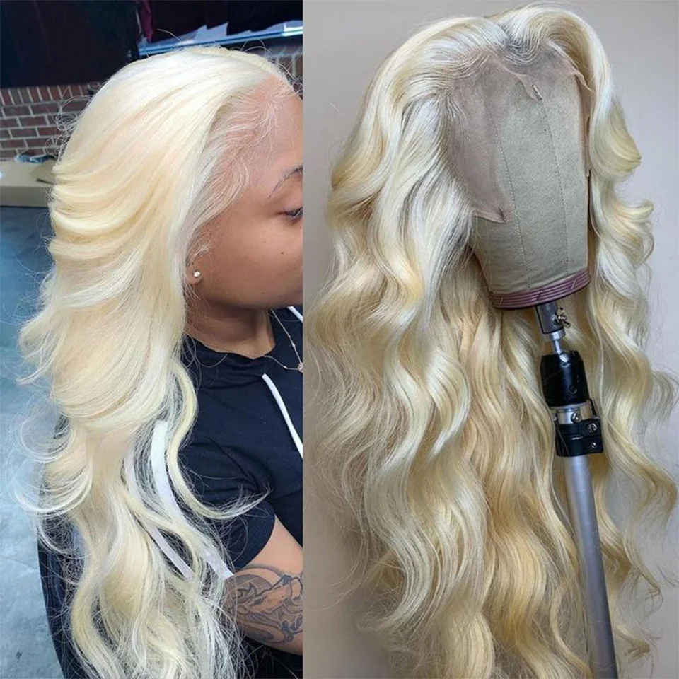 

Honey Blonde Lace Front Wigs Transparent Lace 613 Lace Frontal Wig Human Hair Body Wave Wig 13x4 Pre Plucked 100% Unprocessed
