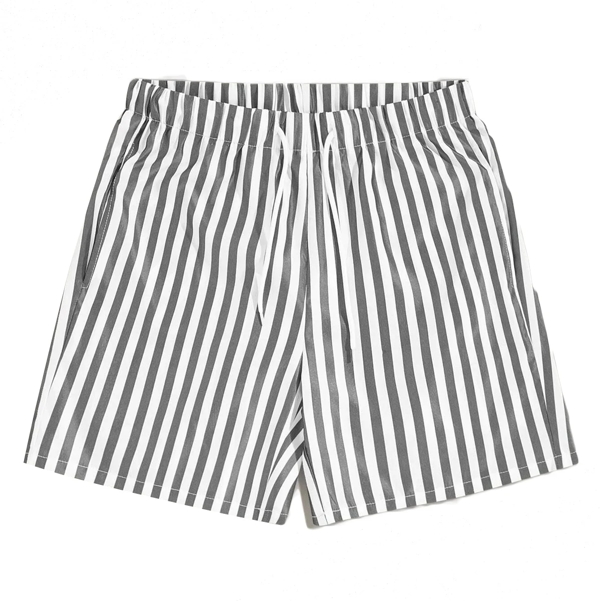 New Fashion Men Summer Casual Shorts Blue White Striped Loose Shorts Beach  Male Causal Striped Shorts Plus Size