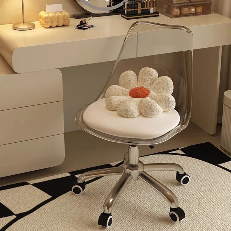 Скандинавский пластиковый стул для макияжа современный прозрачный поворотный