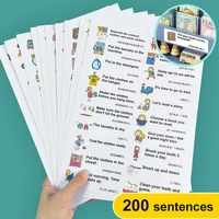 200 family daily routines sentences common english chinese situational early childhood education sticker label for kids decor