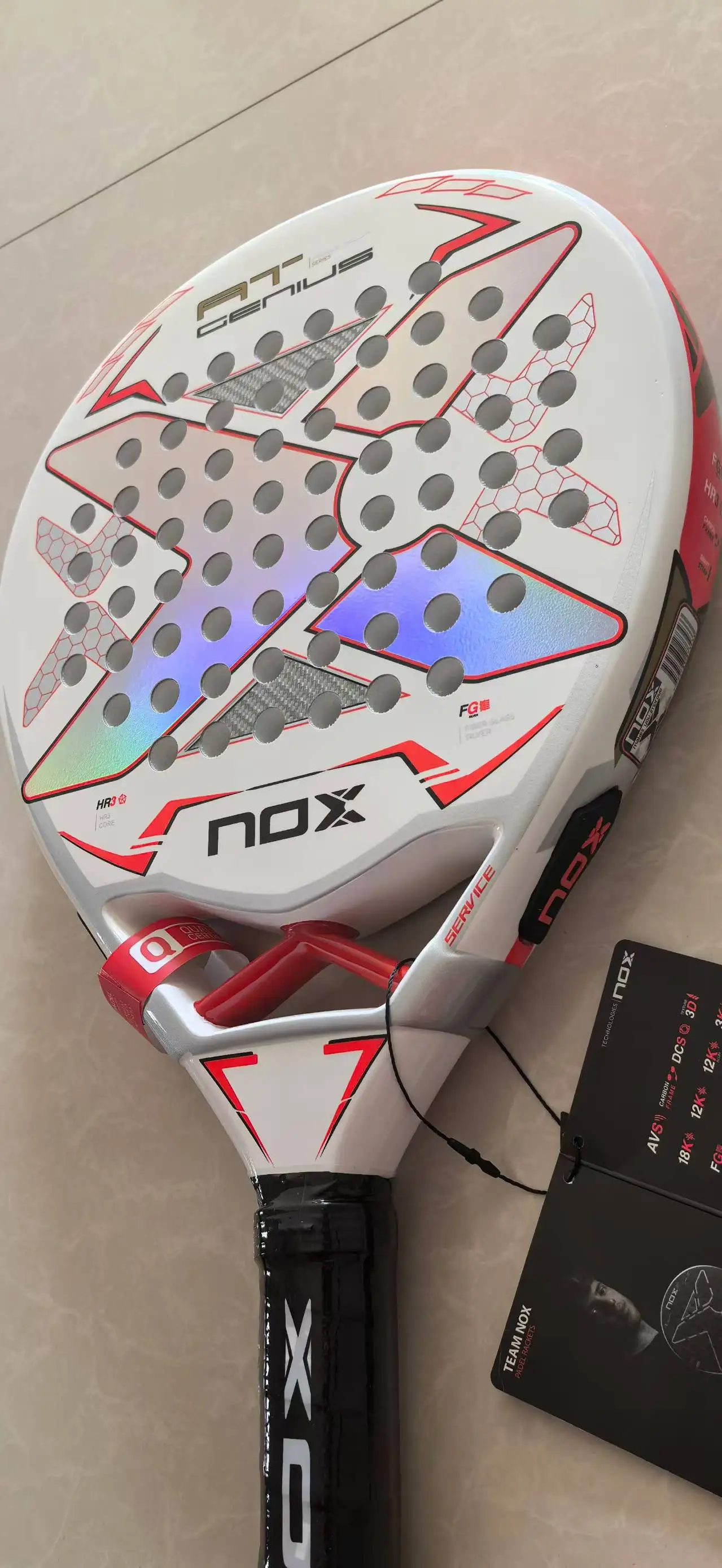 Raqueta de Padel премиум-класса из стекловолокна 18K с ручкой этиленвинилацетата гибкая