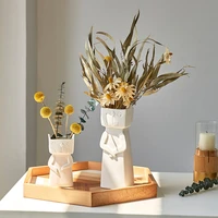 home decor nordic minimalist ceramic abstract vase living room desktop creative decorative dried flowers vase white ornaments
