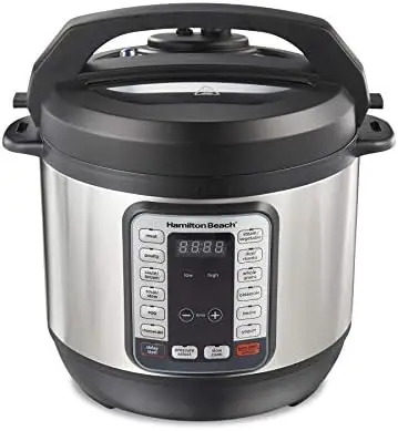 

QuikCook Pressure Cooker with True Slow Cook Technology, Rice, Sauté, Egg and More, 8qt, Black and Stainless (34508)