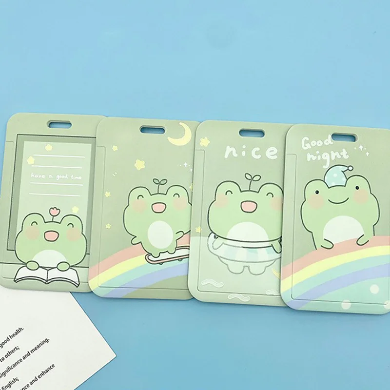 

Frog Card Holder with Neck Strap Lanyard Anti-lost ID Bus Cards Protective Cover Display Holder Office Accessories Cute Cartoon