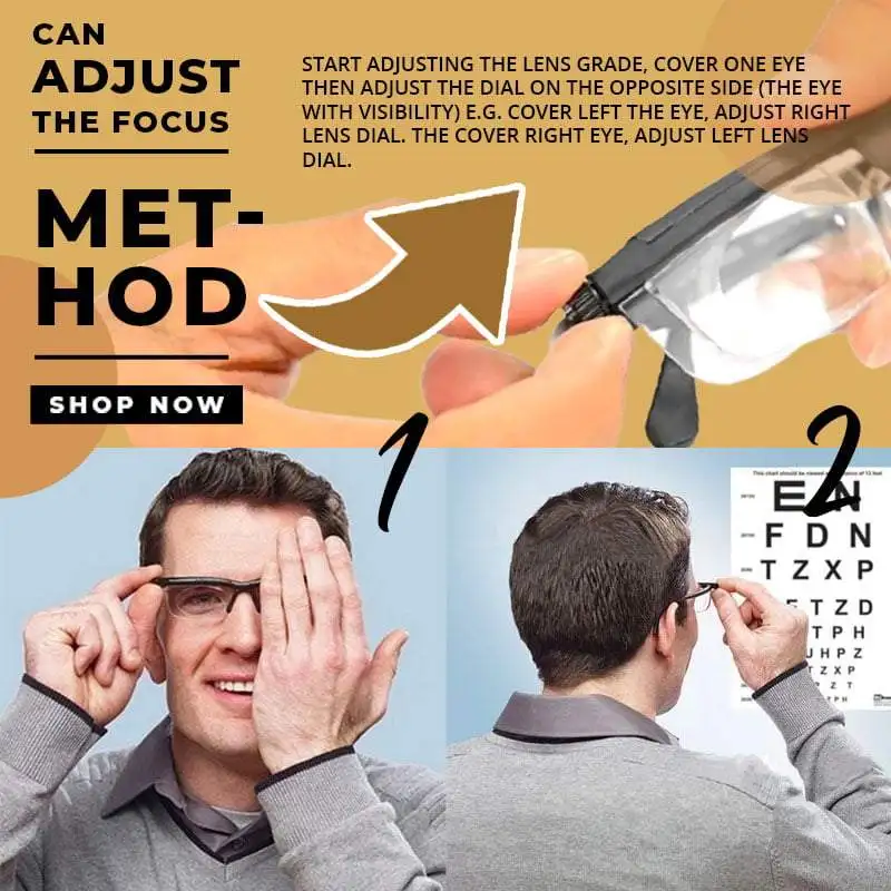 Регулируемые очки с фокусом от-3 до + 6 диоптрий для близорукости чтения