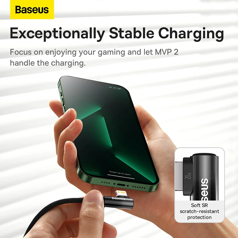 Baseus PD 20W USB Type C Cable For iPhone 14 13 12 11 Pro Max Mini 90 Degree Fast Charging Charger USBC Data Cable For iPad Wire