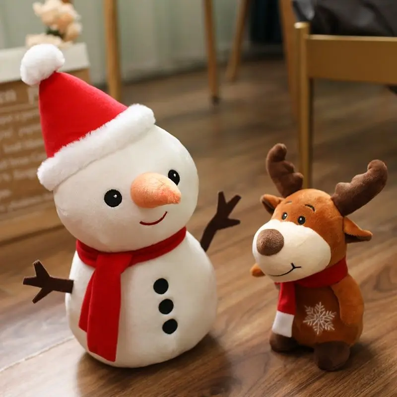 

Christmas Gifts Dolls for Kids Cute Cartoon Animals Reindeer Snowman Santa Claus Creative Children Festival Plush Stuffed Toys