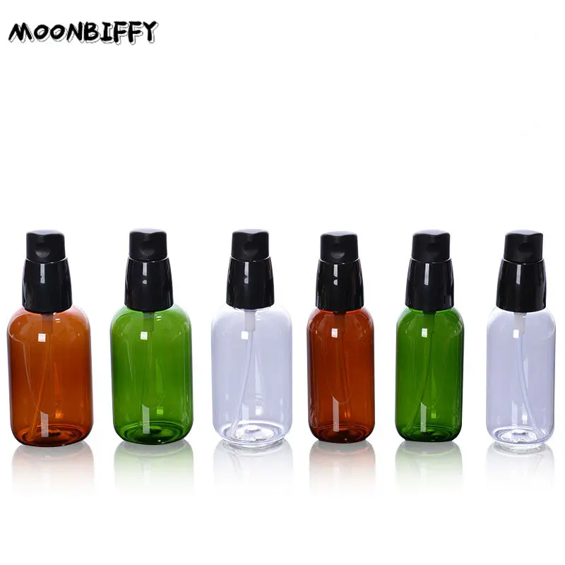 Clear Green Brown Plastic Lotion Cosmetic Packaging Bottle B