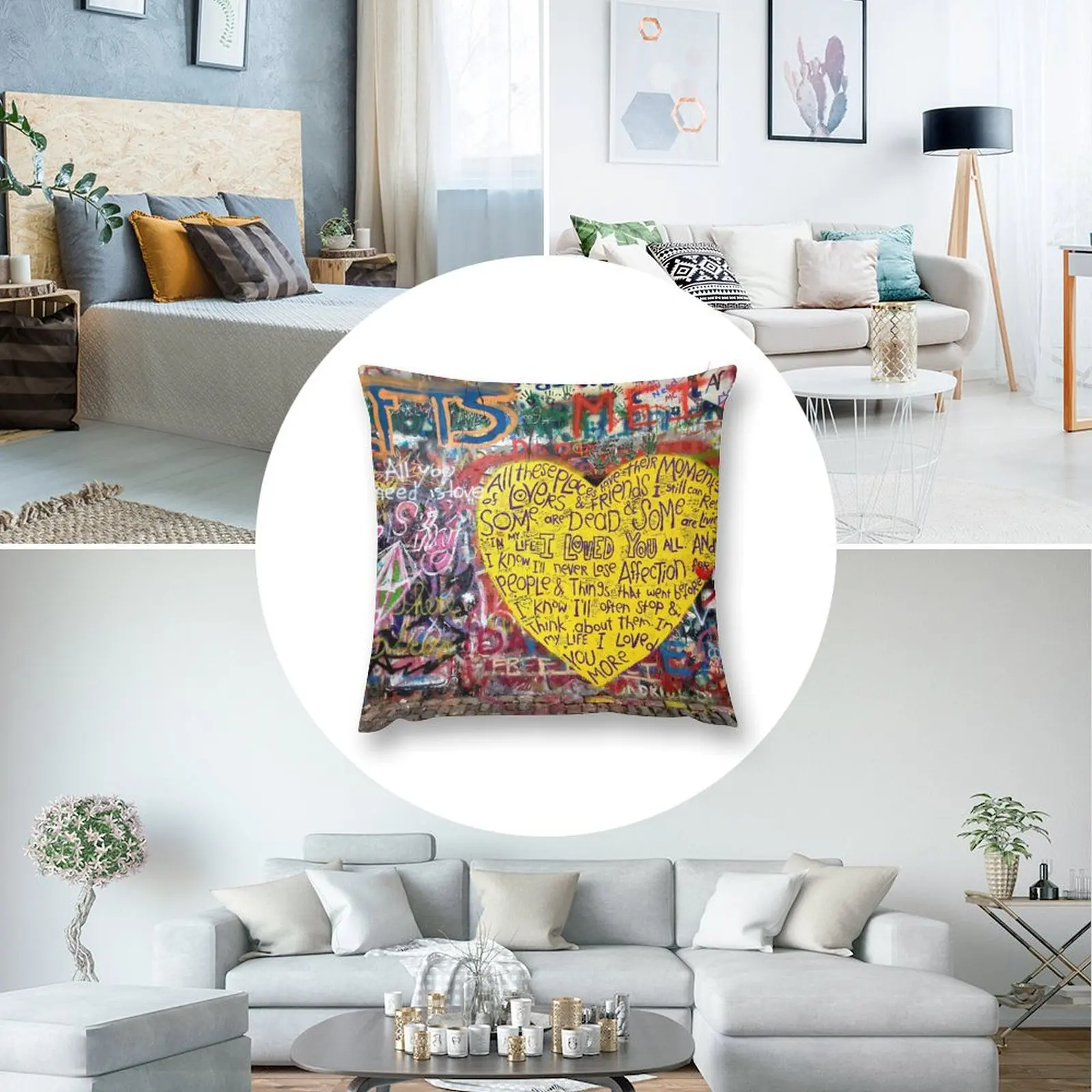 Jonnanova Zed (Jonh Lennon's wall) диванная подушка Подушка Наволочка для кровати наволочки