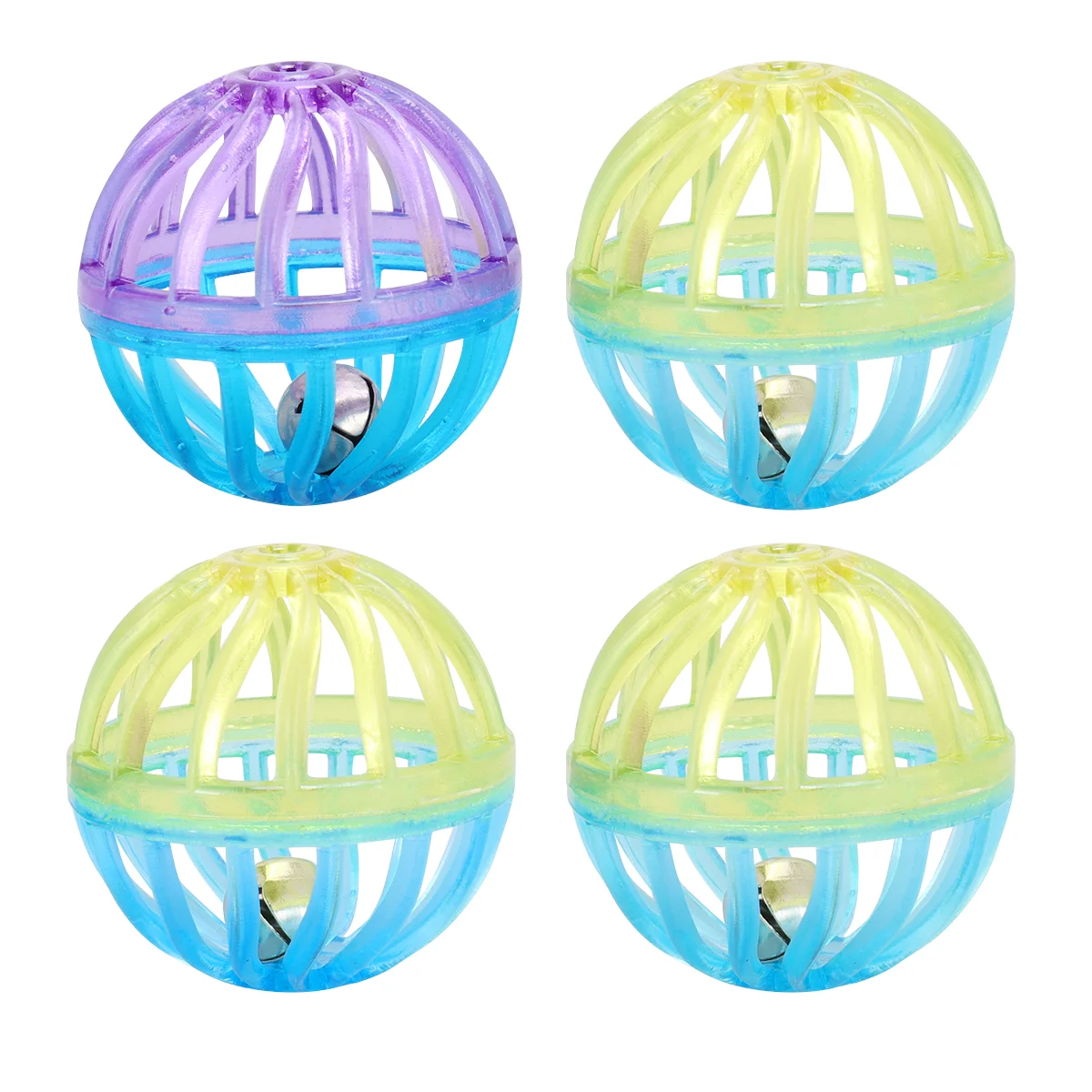 

4Pc Plastic Bells Plastic Durable Assorted Color Plastic Bells for Kitten Dogs Cats Small Pets