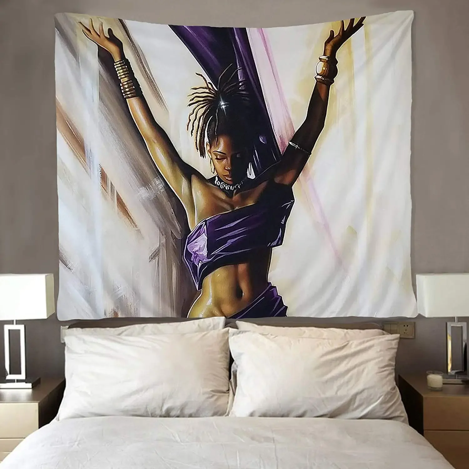 Афро-модель черное искусство афроамериканские женские гобелены для спальни
