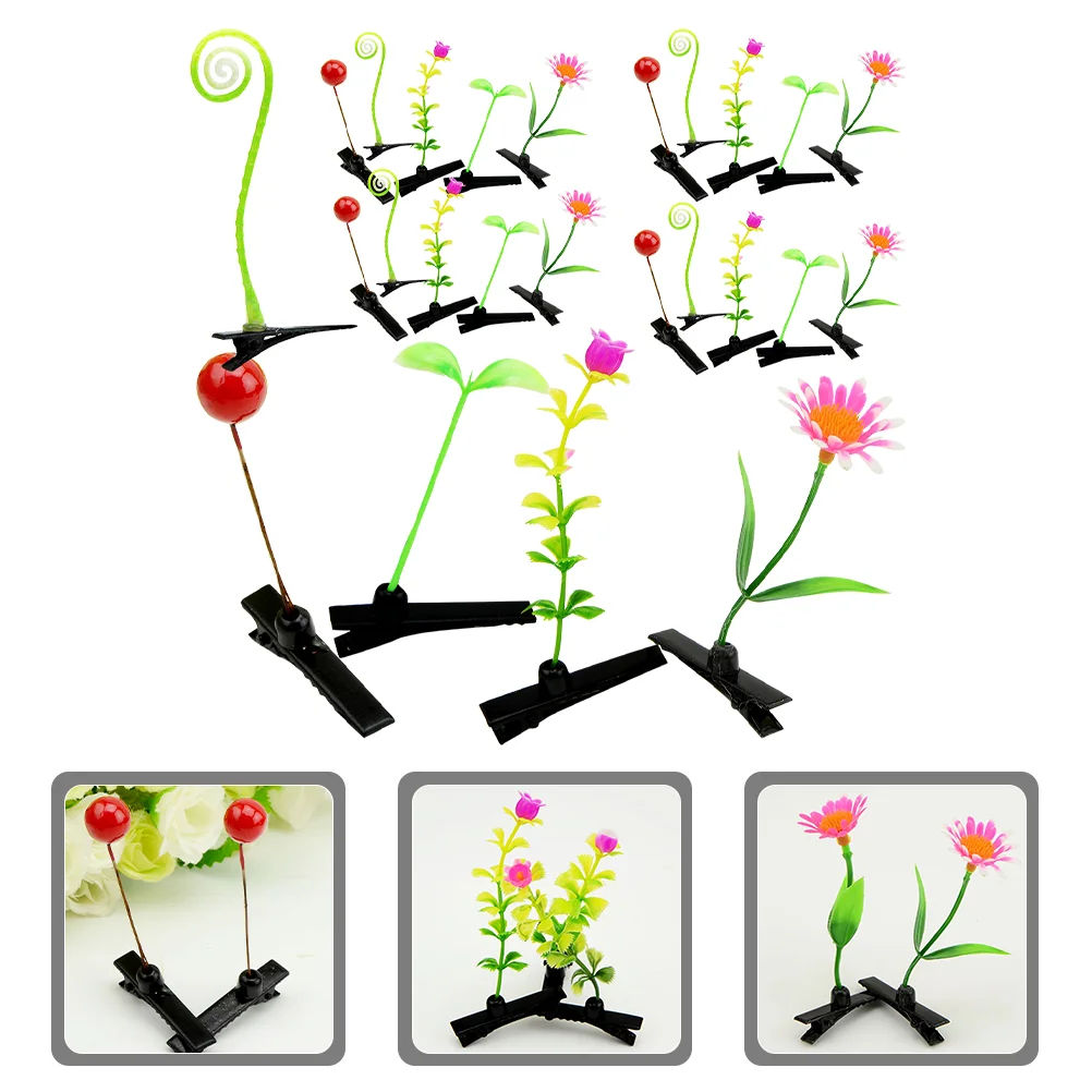 

30 Pcs Girls Barrettes Hair Simulation Clip Grass Bean Sprouts Clips Kids Metal Leaf Hairpin Miss