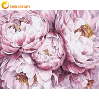 chenistory painting by number pink lotus kits handpainted diy picture by number flower home decoration drawing on canvas gift