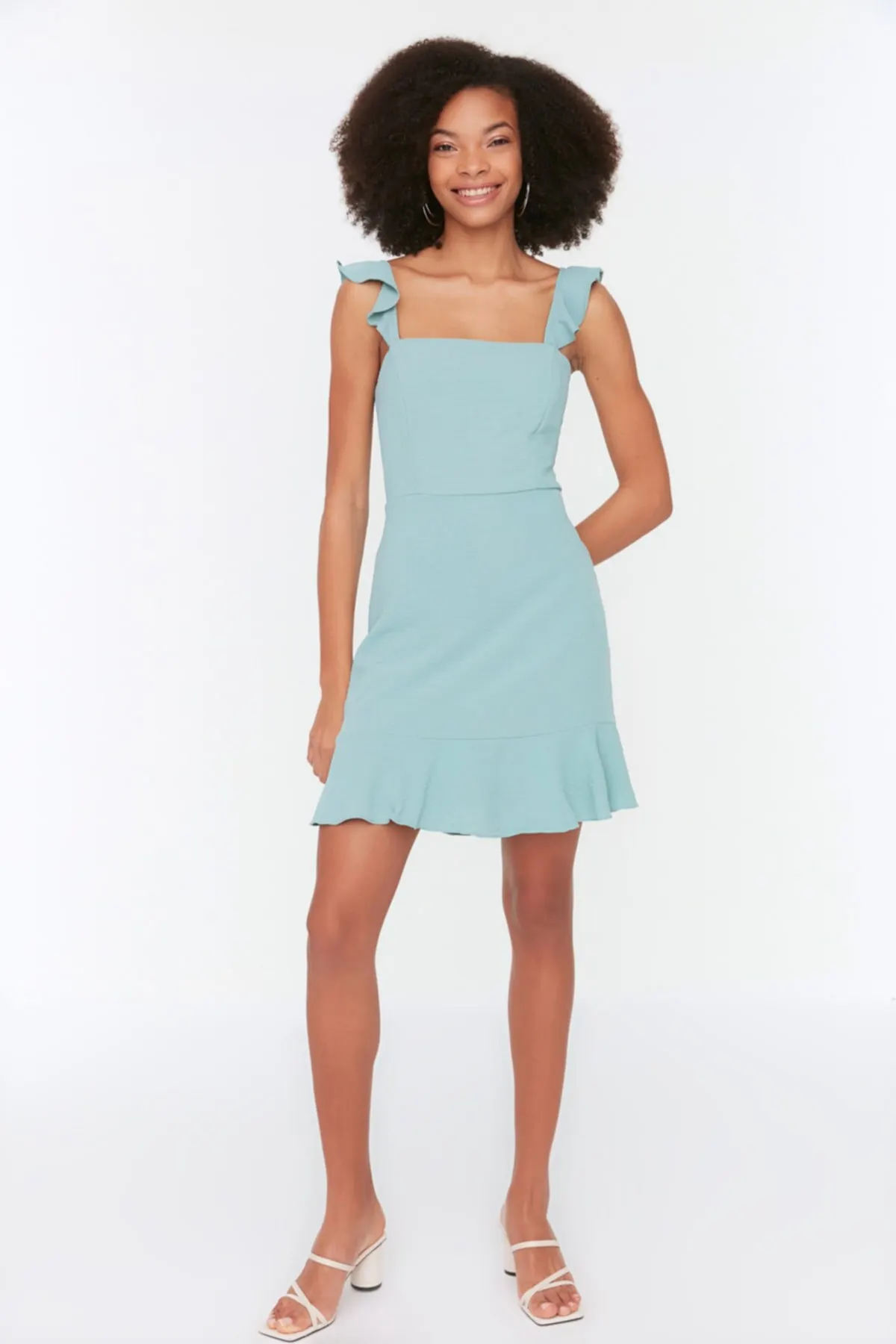 

Women's Dress Green Ruffle Elegant Fashion Summer Spring Casual Short Sleeve Stretch Casual Short Sleeve Stretch Comfortable Boho Dress