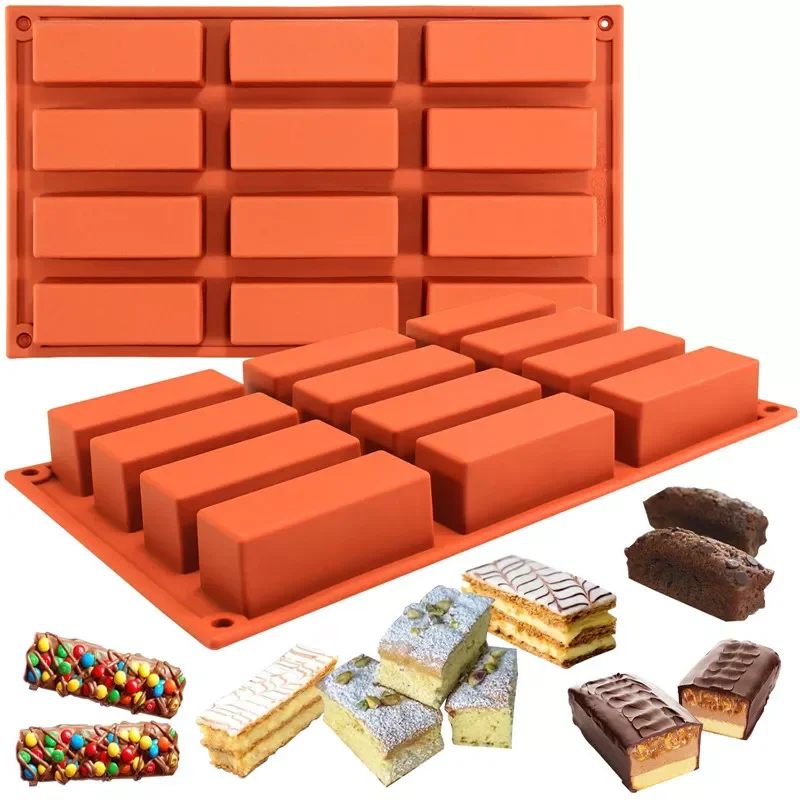 

2023New Cavity Mini Rectangle Shapes Silicone Cake Mold Fondant Chocolate Mold Pudding Mould Biscuit Cookie Baking Pan