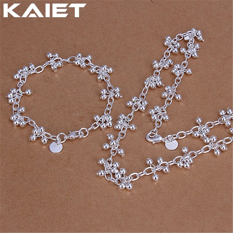 

Special offer Silver Plated beautiful beads bracelets neckalce for women fashion Party wedding accessories jewelry sets