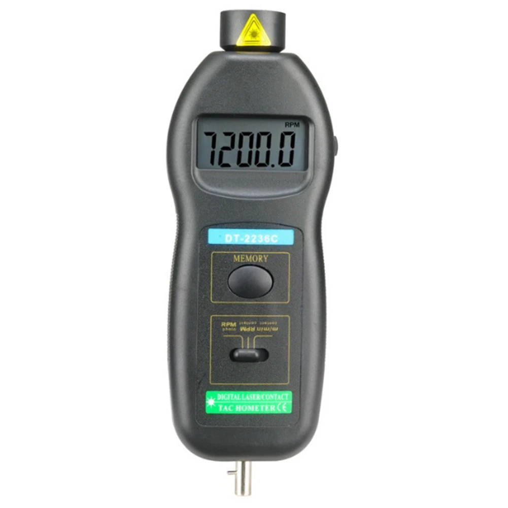 

DT2236C Digital Tachometer Two-In-One Dual-Purpose Tachometer Contact Non-Contact Tachometer Automatic Range Digital Tachometer