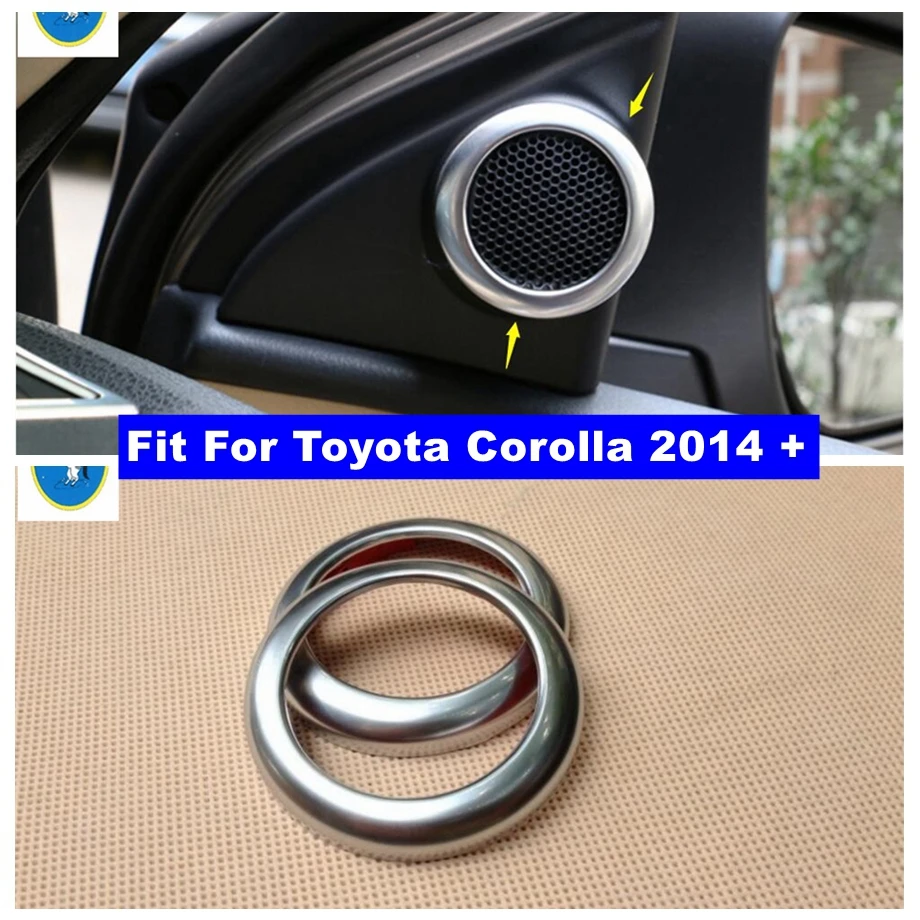 

Inner Window Pillar A Stereo Speaker Audio Loudspeaker Sound Ring Cover Trim For Toyota Corolla 2014 - 2018 Interior Decoration